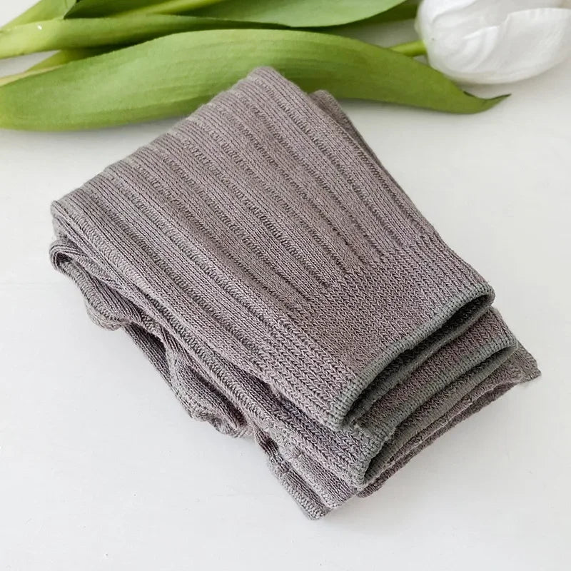 Baby Cotton Ribbed Leggings – Solid Color Pants for Kids (0–6Y)