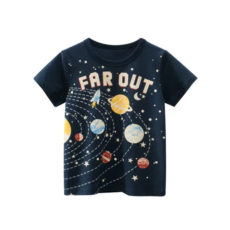Boys Cotton Cartoon Summer T-Shirt – Ages 2–9