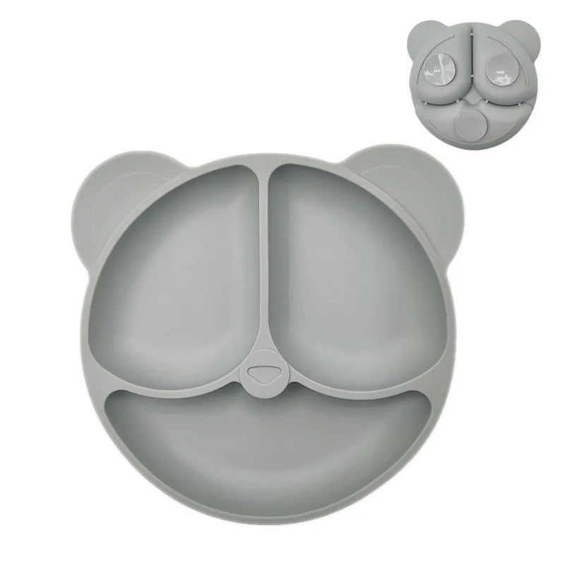 Baby Silicone Suction Plate – Cartoon Smile Face Toddler Bowl