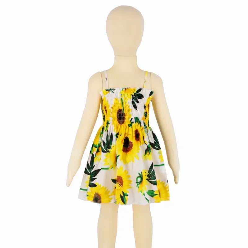 2025 Girls Summer Princess Dress – Strapless Floral