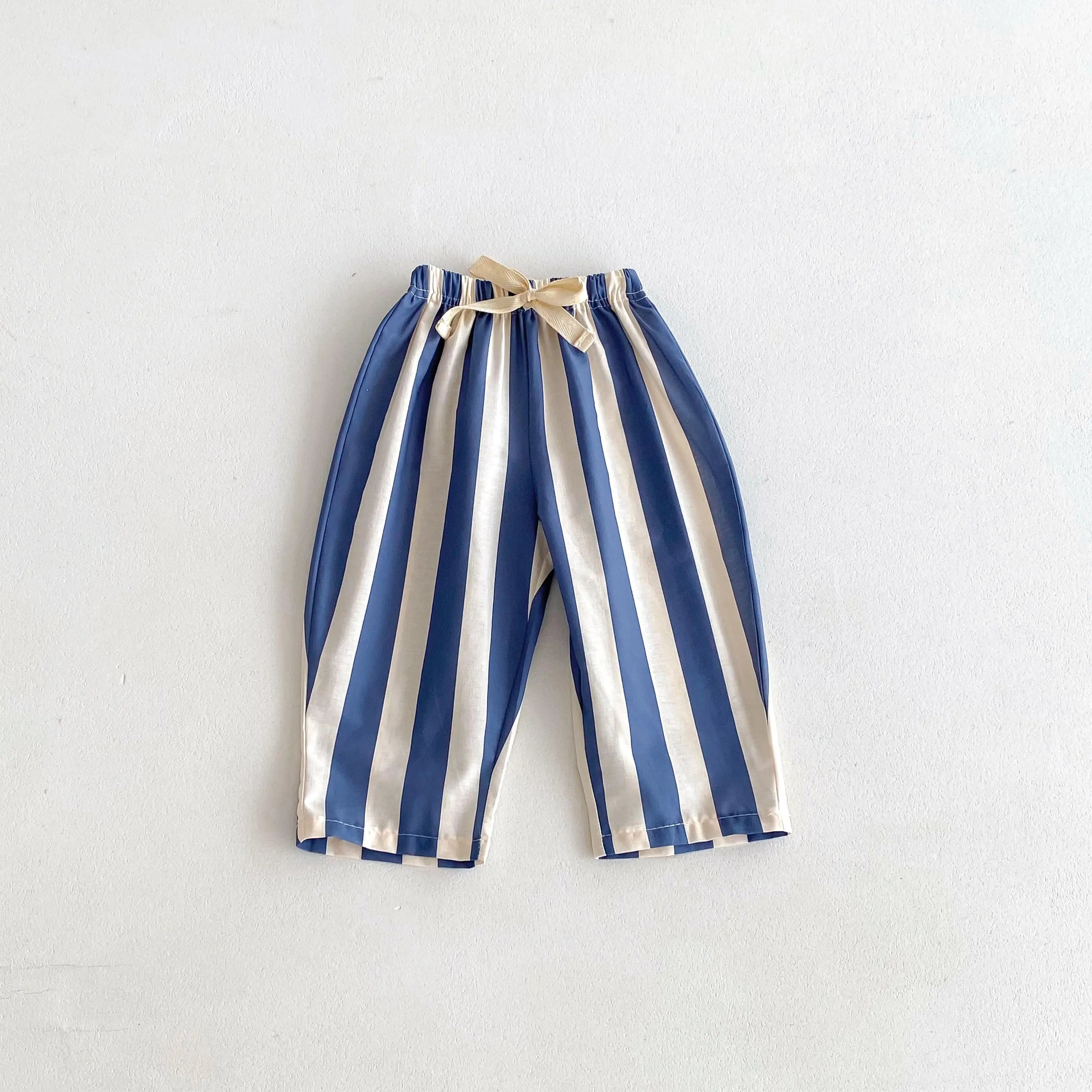 Kids Striped Harem Pants – Loose Wide-Leg Trousers (1–5Y)