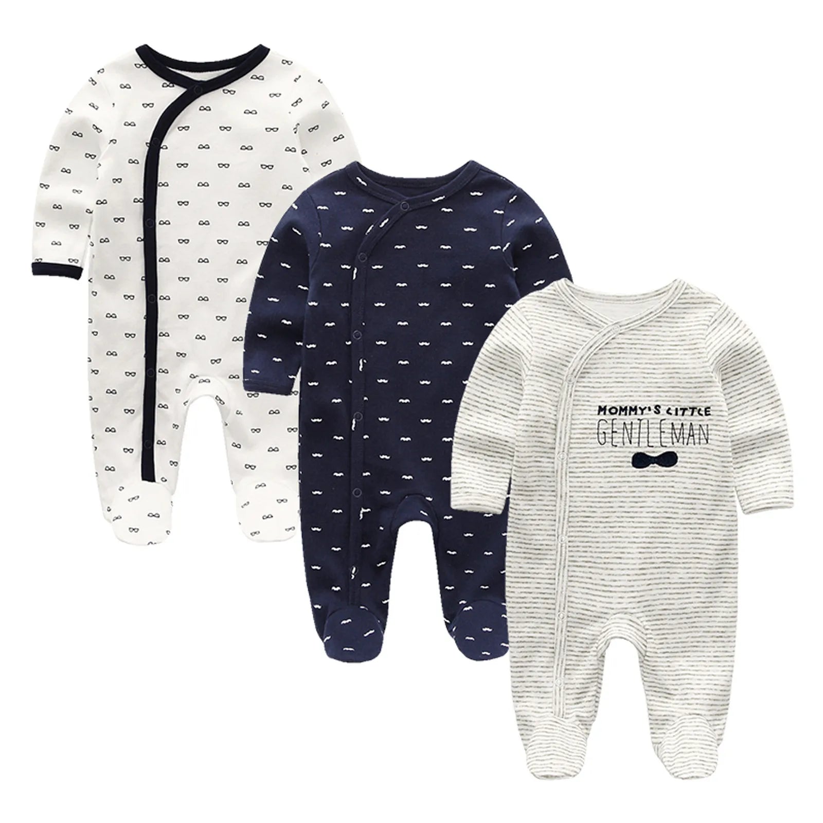 3-Piece Baby Cotton Romper Set