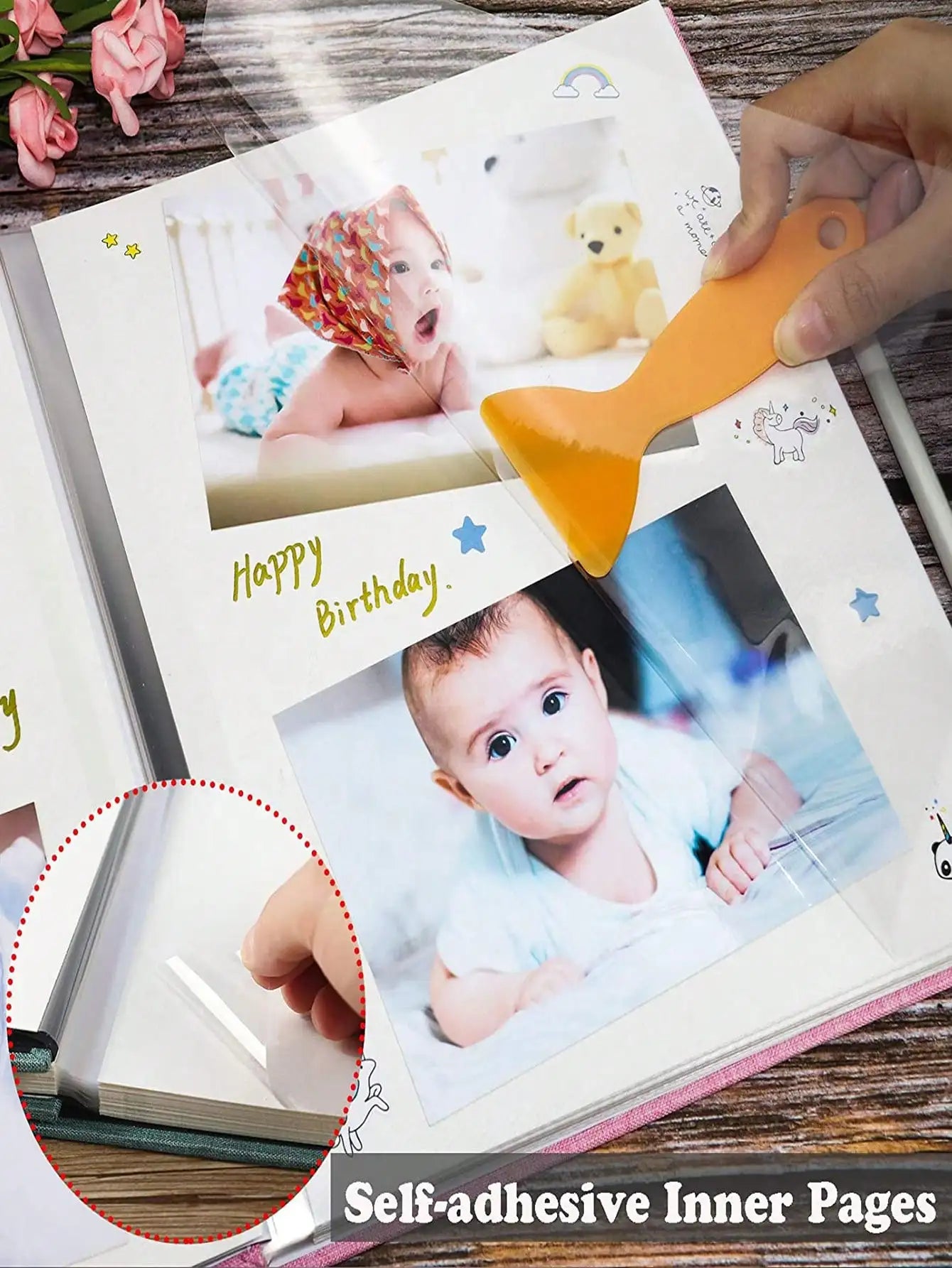 Baby Memory Photo Album – Self-Adhesive 4x6 Clip Book Set