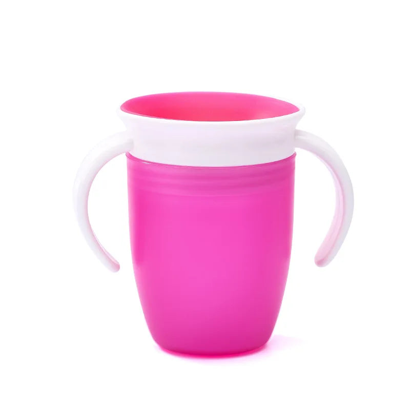 360° Baby Training Cup – Leakproof Silicone with Handles & Flip Lid