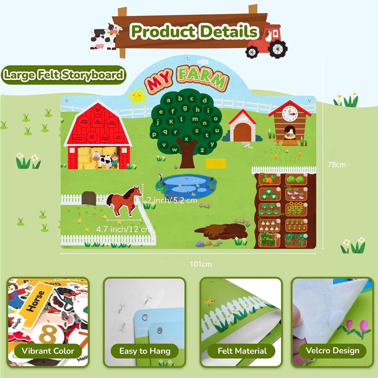 Farm Animals Felt Storyboard Play Kit