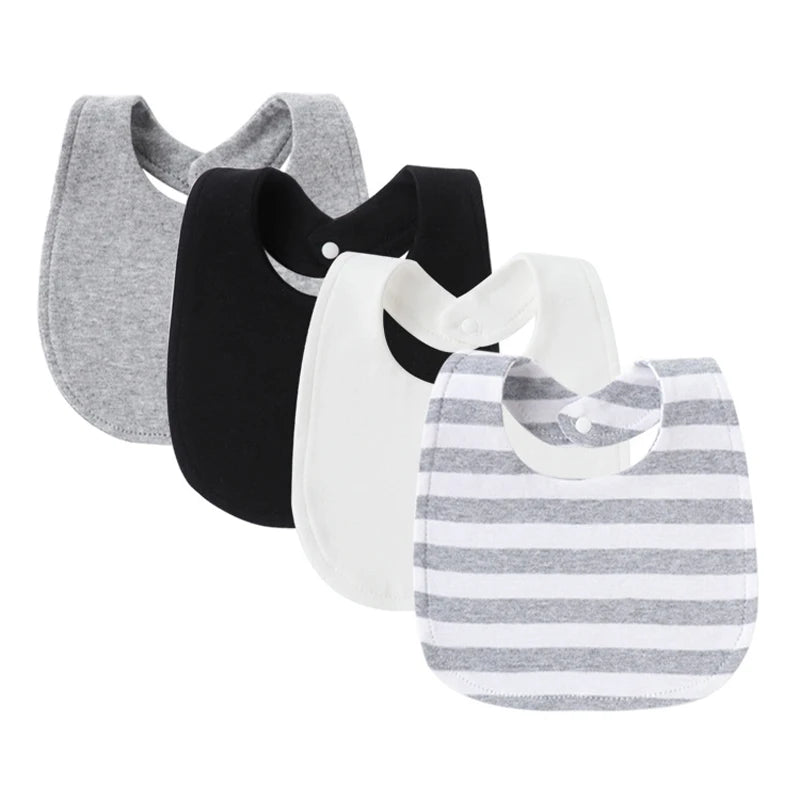 4-Piece Baby Bibs Set – Cotton Cartoon Burp Cloths