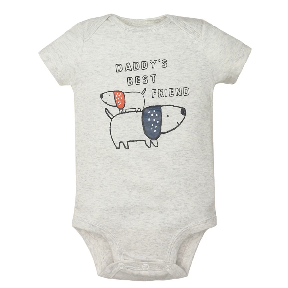 5PCS Baby Bodysuit Set – 100% Cotton Short Sleeve Jumpsuits (6–24M)