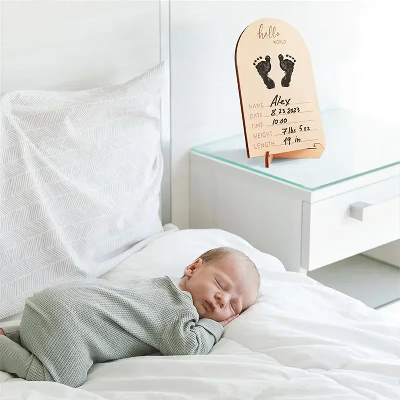 Wooden Double-Sided Photo Frame – Pregnancy & Newborn Gift