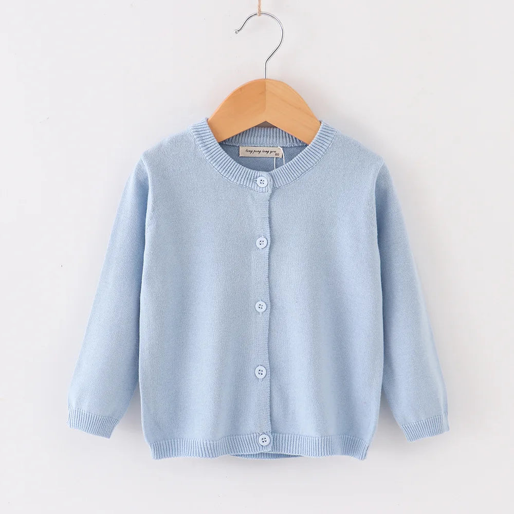 Baby & Toddler Knit Cardigan – Solid Color Autumn Sweater Jacket