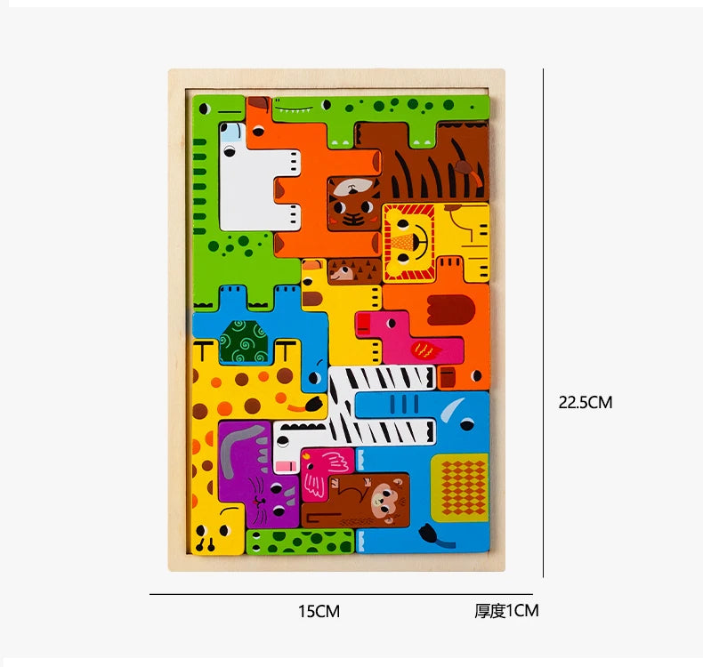 Montessori Animal & Transport Wooden Puzzle