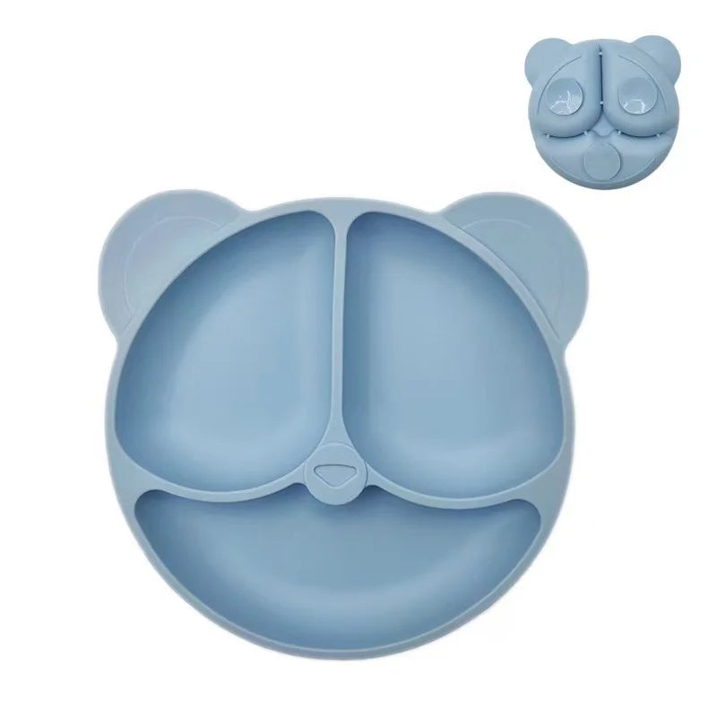Baby Silicone Suction Plate – Cartoon Smile Face Toddler Bowl