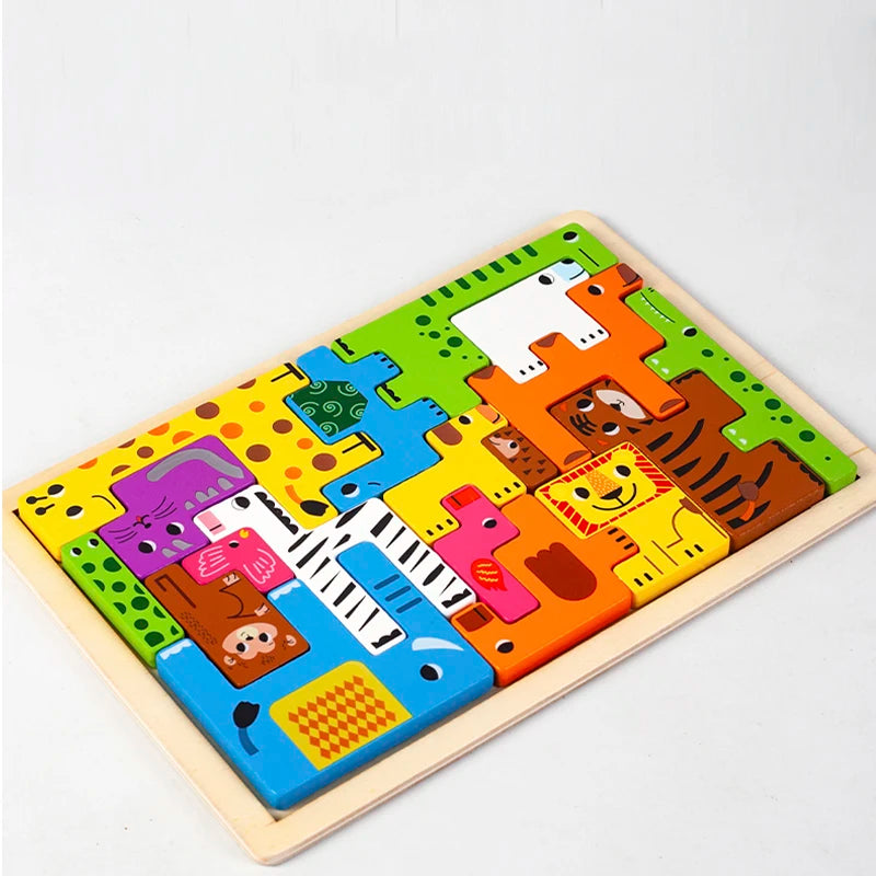 Montessori Animal & Transport Wooden Puzzle