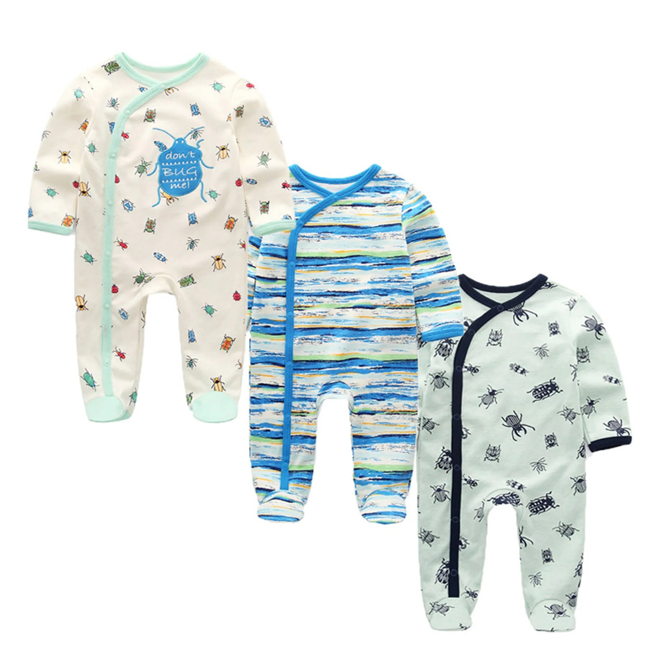 3-Piece Baby Cotton Romper Set