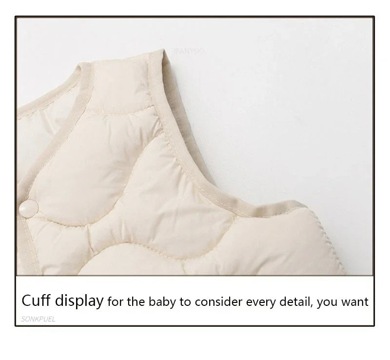 Children’s Warm Cotton Vest – Solid Autumn Winter Waistcoat for Kids