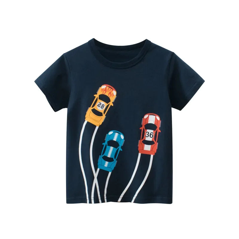 Boys Cotton Cartoon Summer T-Shirt – Ages 2–9
