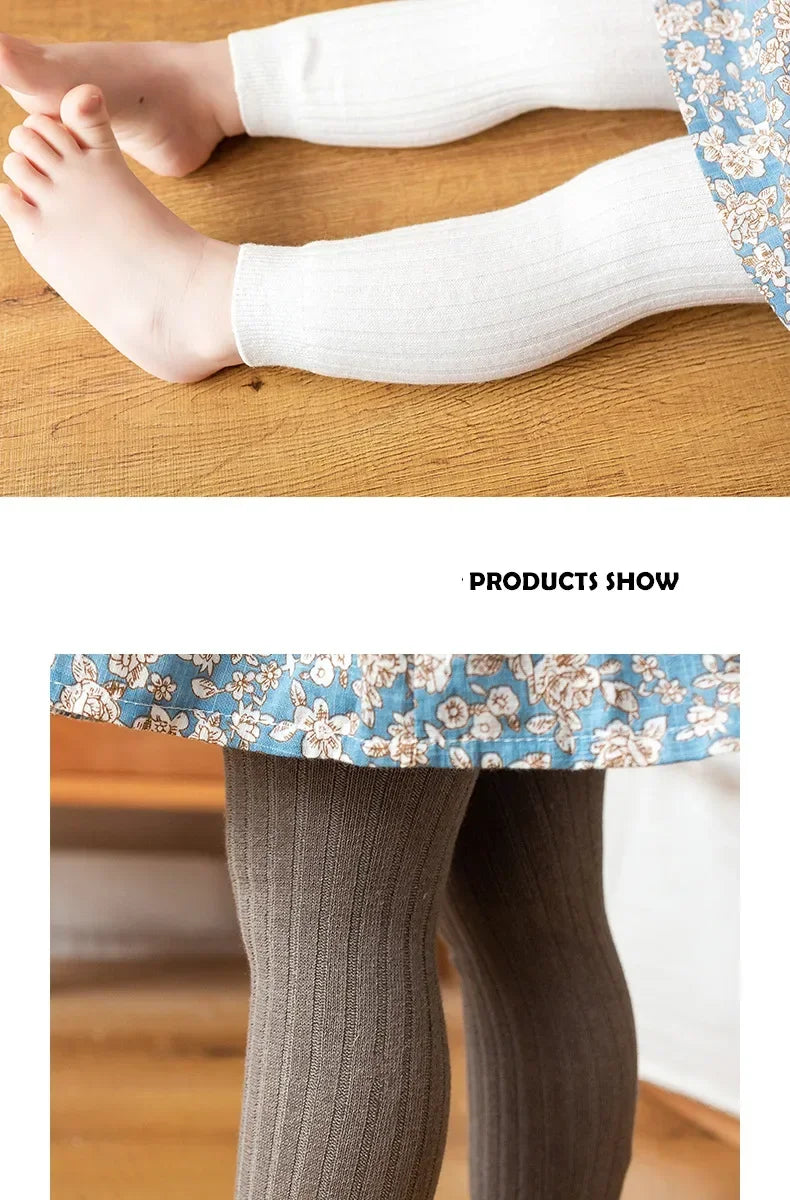 Baby Cotton Ribbed Leggings – Solid Color Pants for Kids (0–6Y)