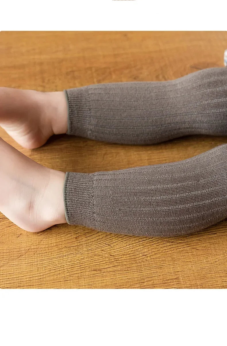 Baby Cotton Ribbed Leggings – Solid Color Pants for Kids (0–6Y)