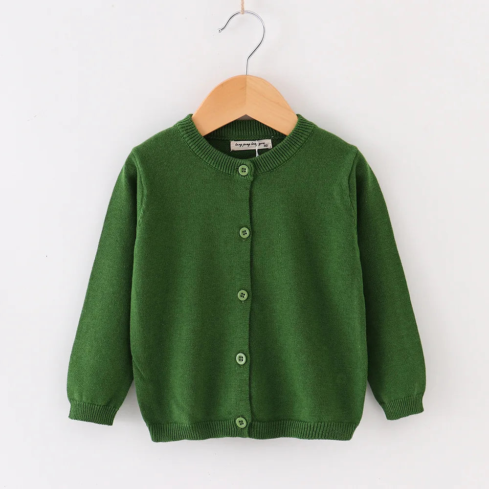 Baby & Toddler Knit Cardigan – Solid Color Autumn Sweater Jacket