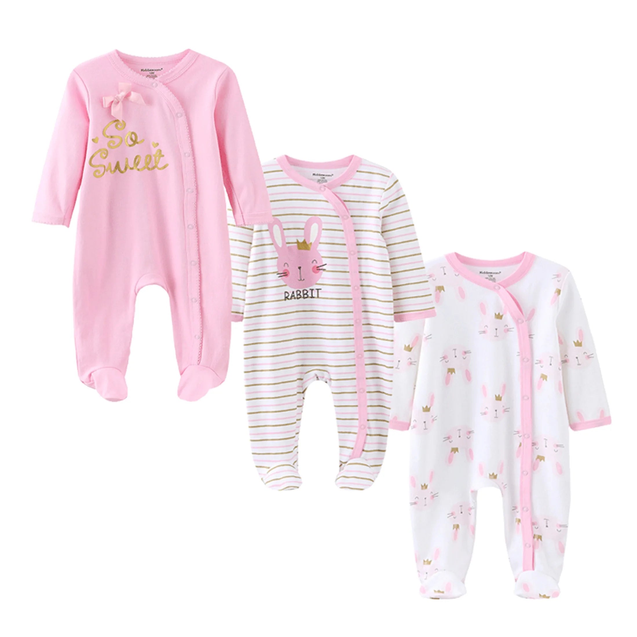 3-Piece Baby Cotton Romper Set