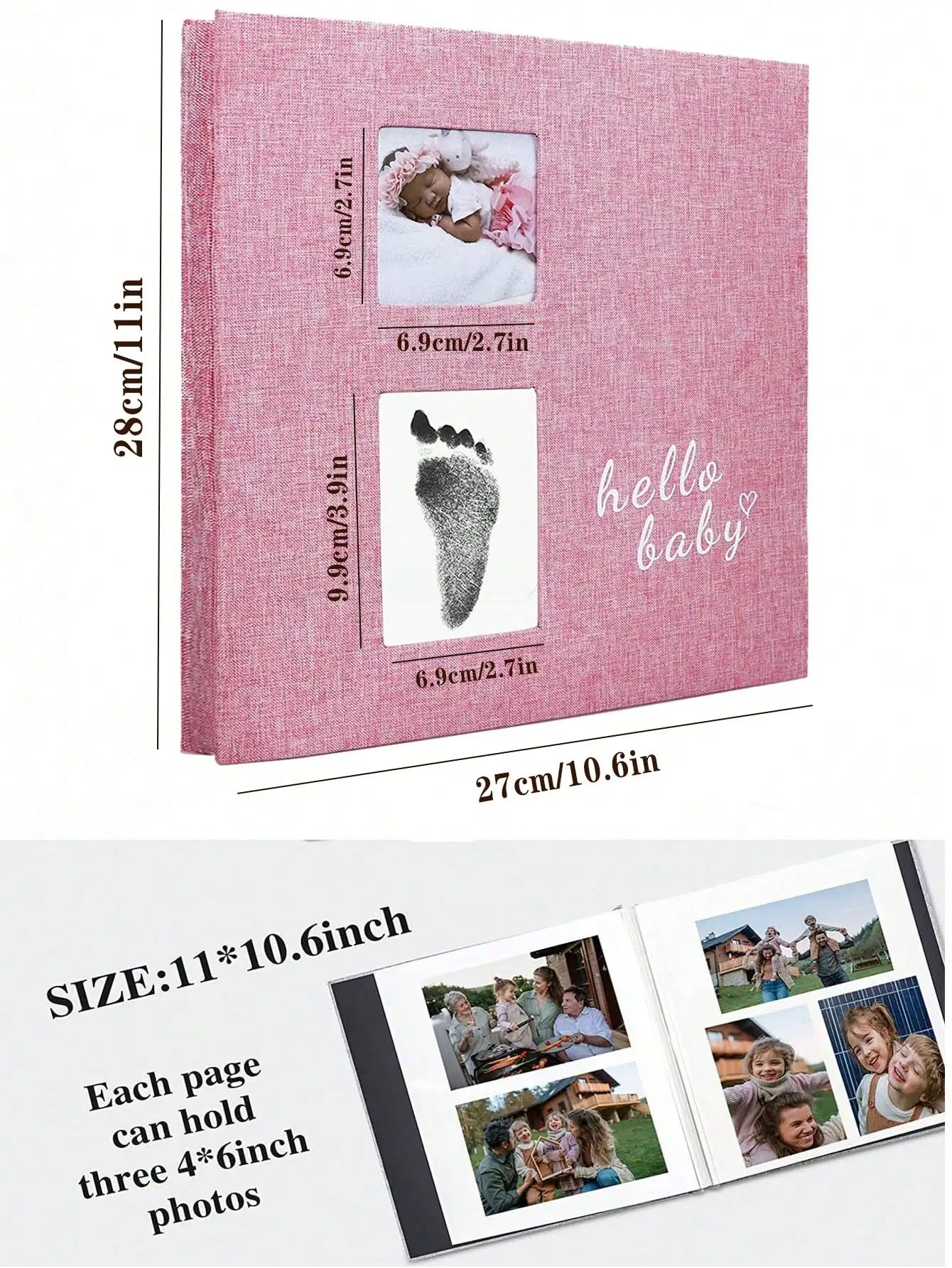 Baby Memory Photo Album – Self-Adhesive 4x6 Clip Book Set