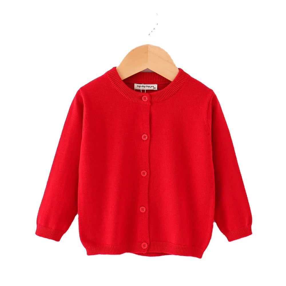 Baby & Toddler Knit Cardigan – Solid Color Autumn Sweater Jacket