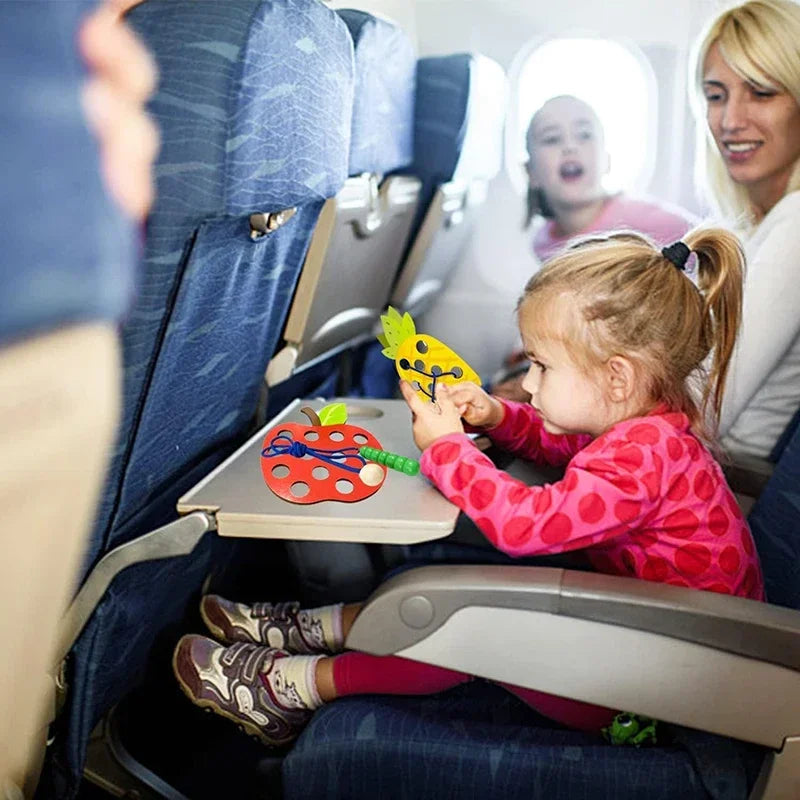 Wooden Fruit Lacing Toy Set