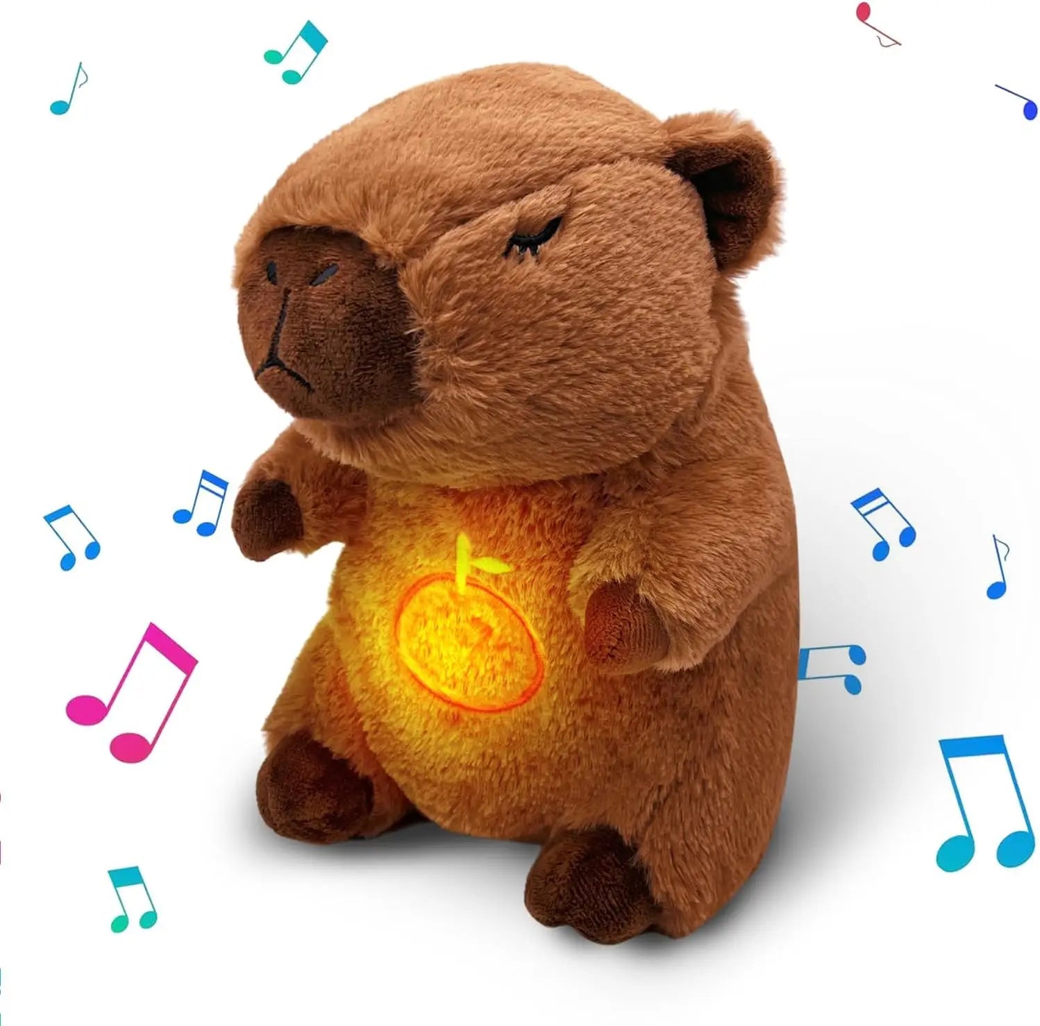 Breathing Capybara Plush Toy with Sound & Light