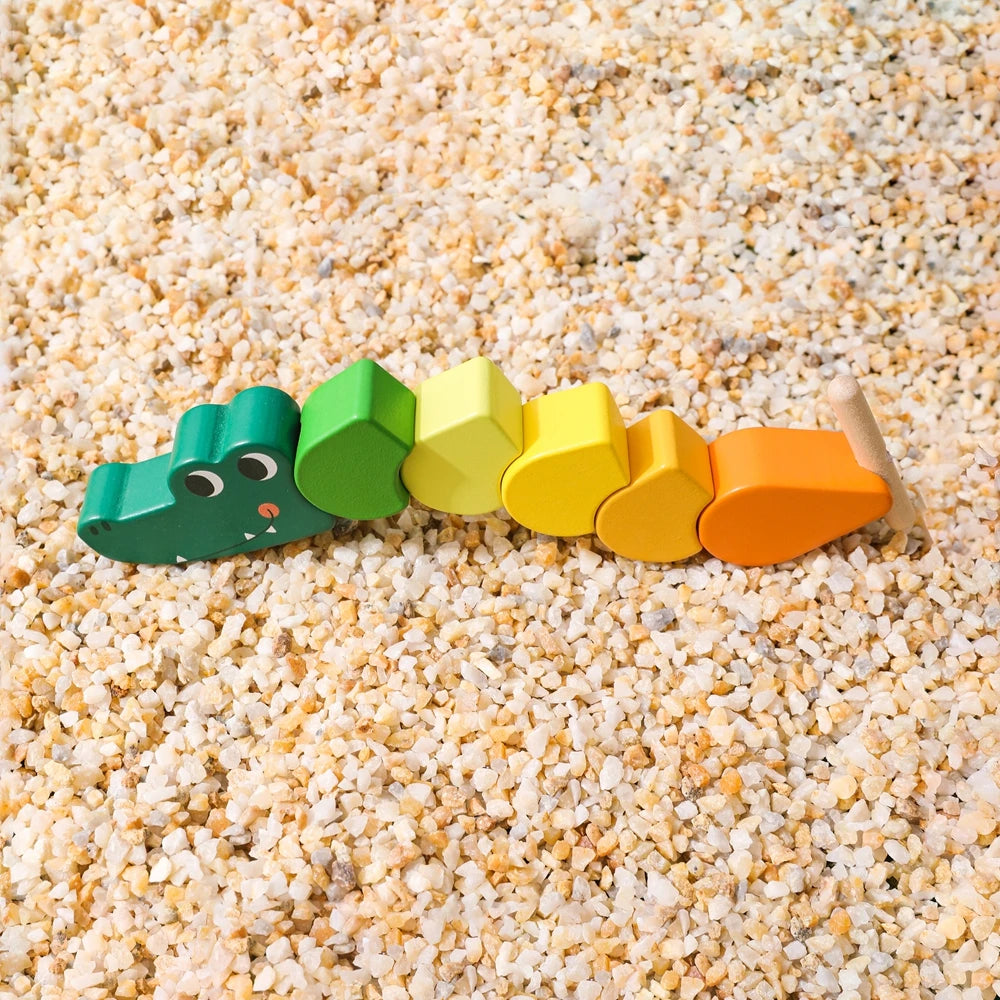 Baby Wooden Animal Threading Toy