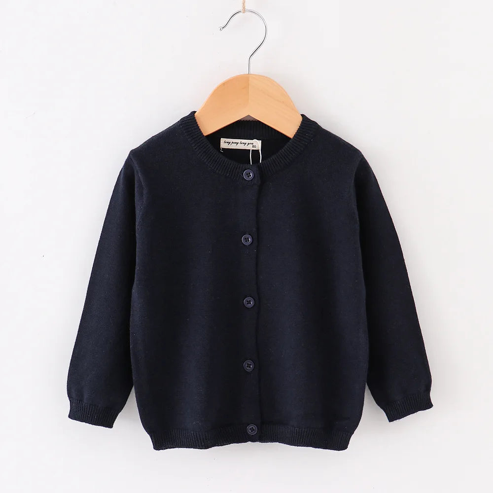 Baby & Toddler Knit Cardigan – Solid Color Autumn Sweater Jacket