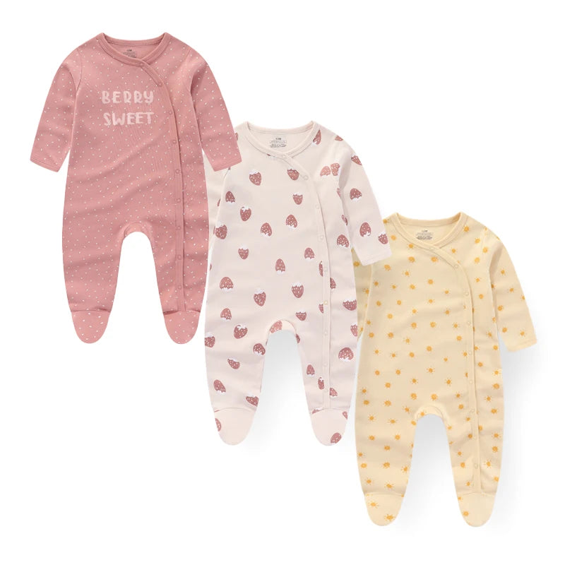 3-Piece Baby Cotton Romper Set