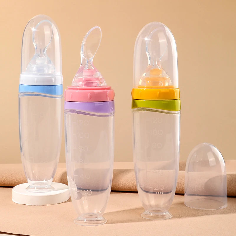 120ml Baby Silicone Food Squeeze Feeder – Detachable Spoon