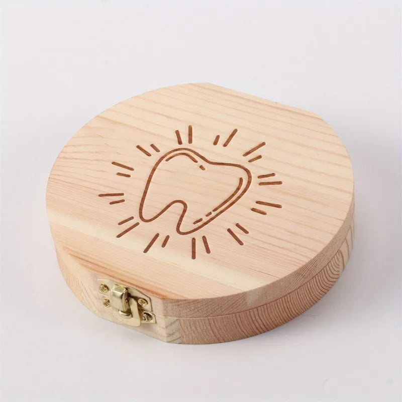 Wooden Baby Tooth & Umbilical Cord Keepsake Box