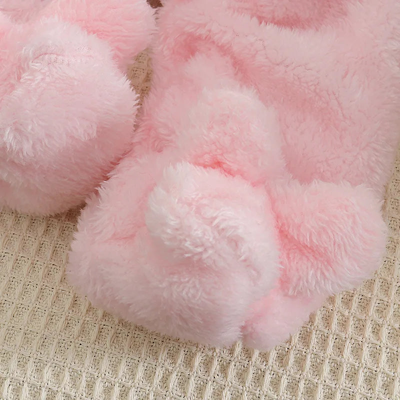 Baby Plush Romper – Warm Cartoon Climbing Outfit (0–2Y)