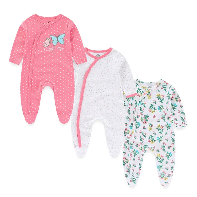 3-Piece Baby Cotton Romper Set