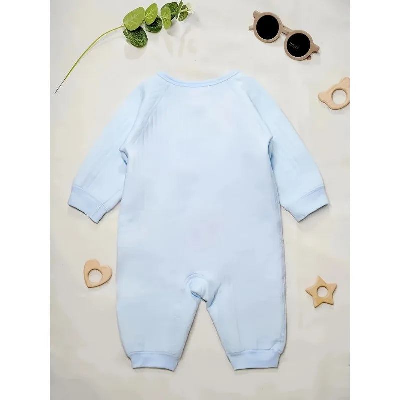 Baby Cartoon Bear Romper with Hat – Cotton Jumpsuit for Newborns