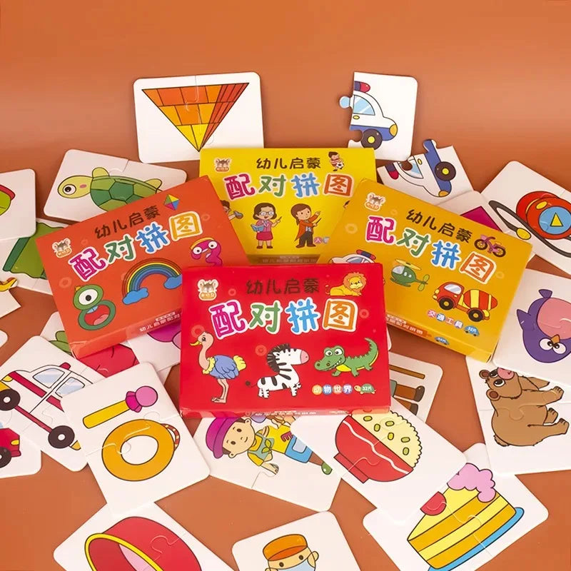 32-Piece Cartoon Matching Puzzle Cards – Early Learning Toy