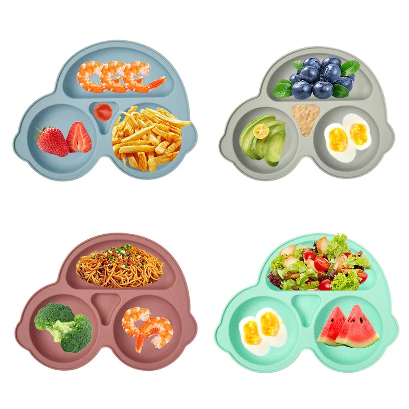 Baby Silicone Suction Plate – Cartoon Smile Face Toddler Bowl