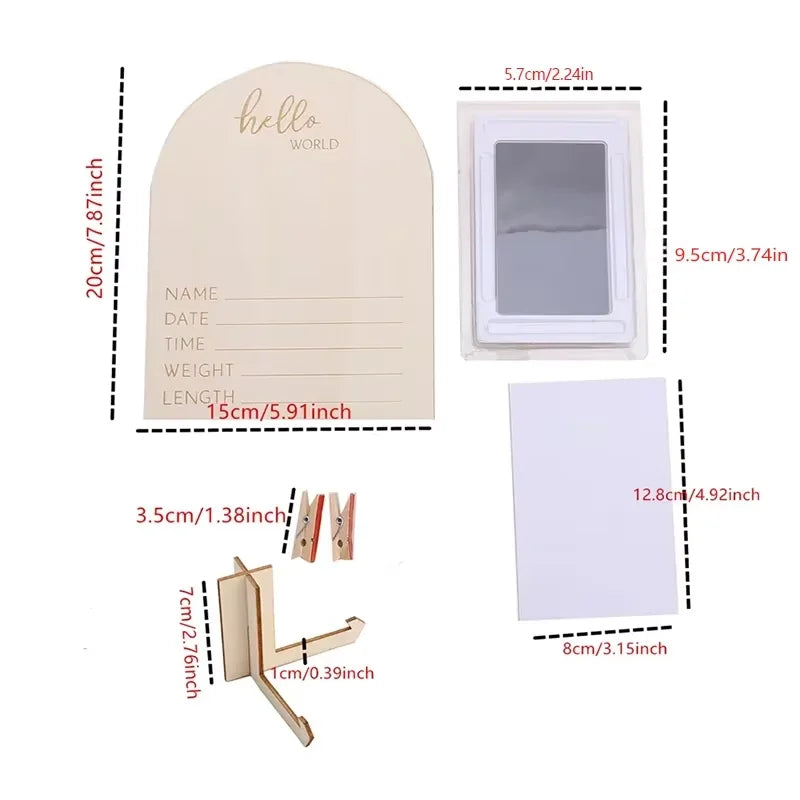 Wooden Double-Sided Photo Frame – Pregnancy & Newborn Gift