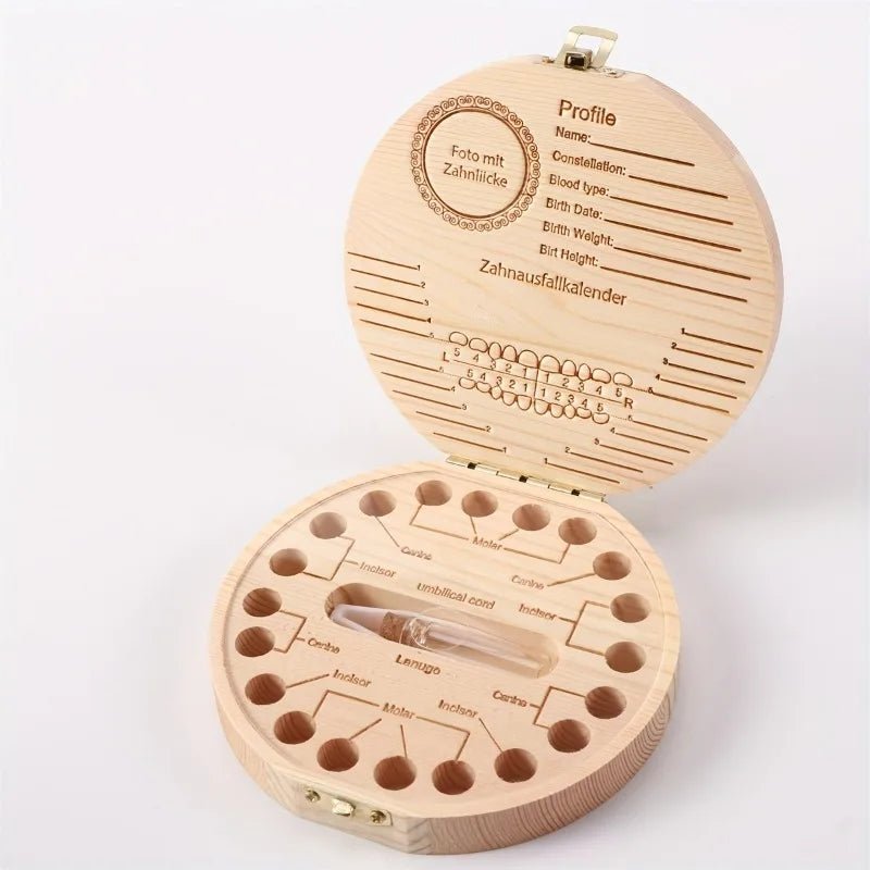 Wooden Baby Tooth & Umbilical Cord Keepsake Box