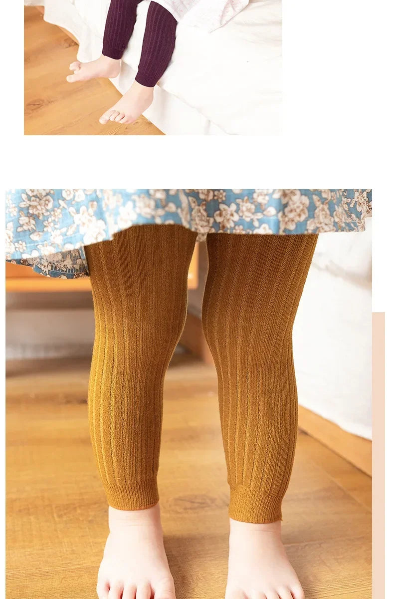 Baby Cotton Ribbed Leggings – Solid Color Pants for Kids (0–6Y)