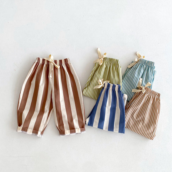 Kids Striped Harem Pants – Loose Wide-Leg Trousers (1–5Y)