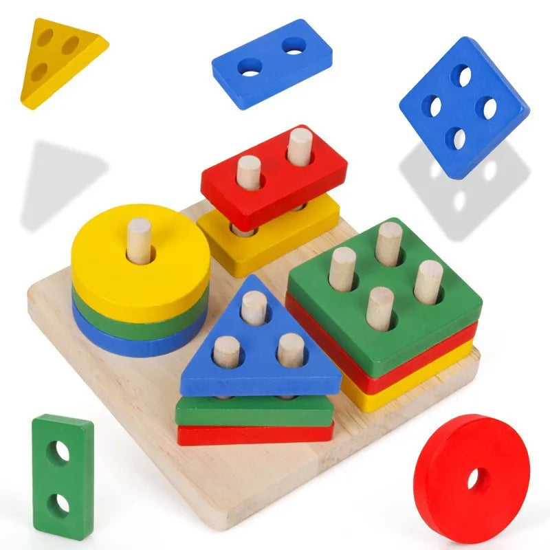 Montessori Wooden Building Blocks Toy