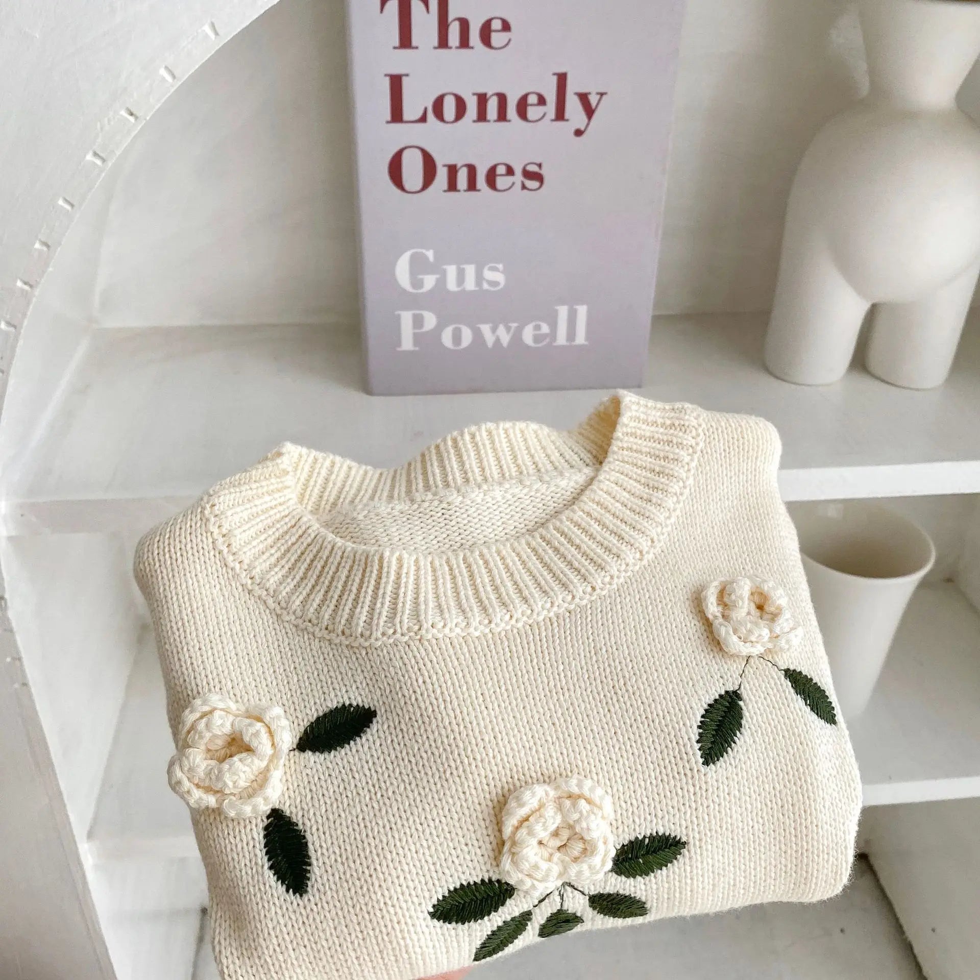 Autumn Baby Girl Knitted Sweater – Cotton Embroidered Pullover Top