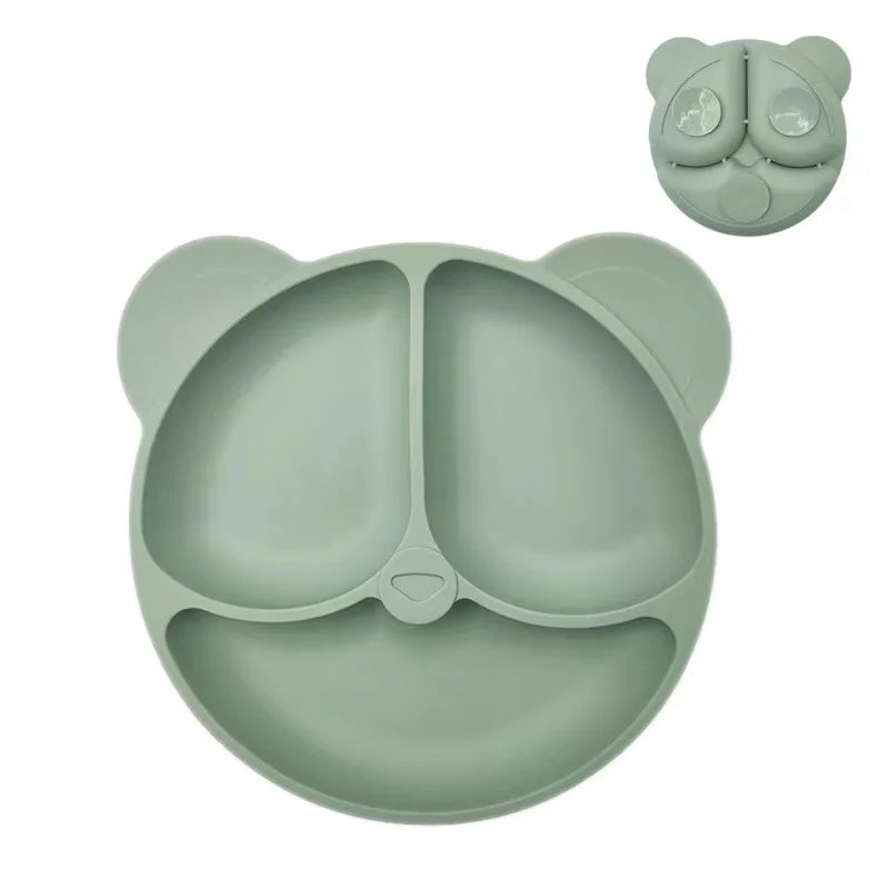 Baby Silicone Suction Plate – Cartoon Smile Face Toddler Bowl