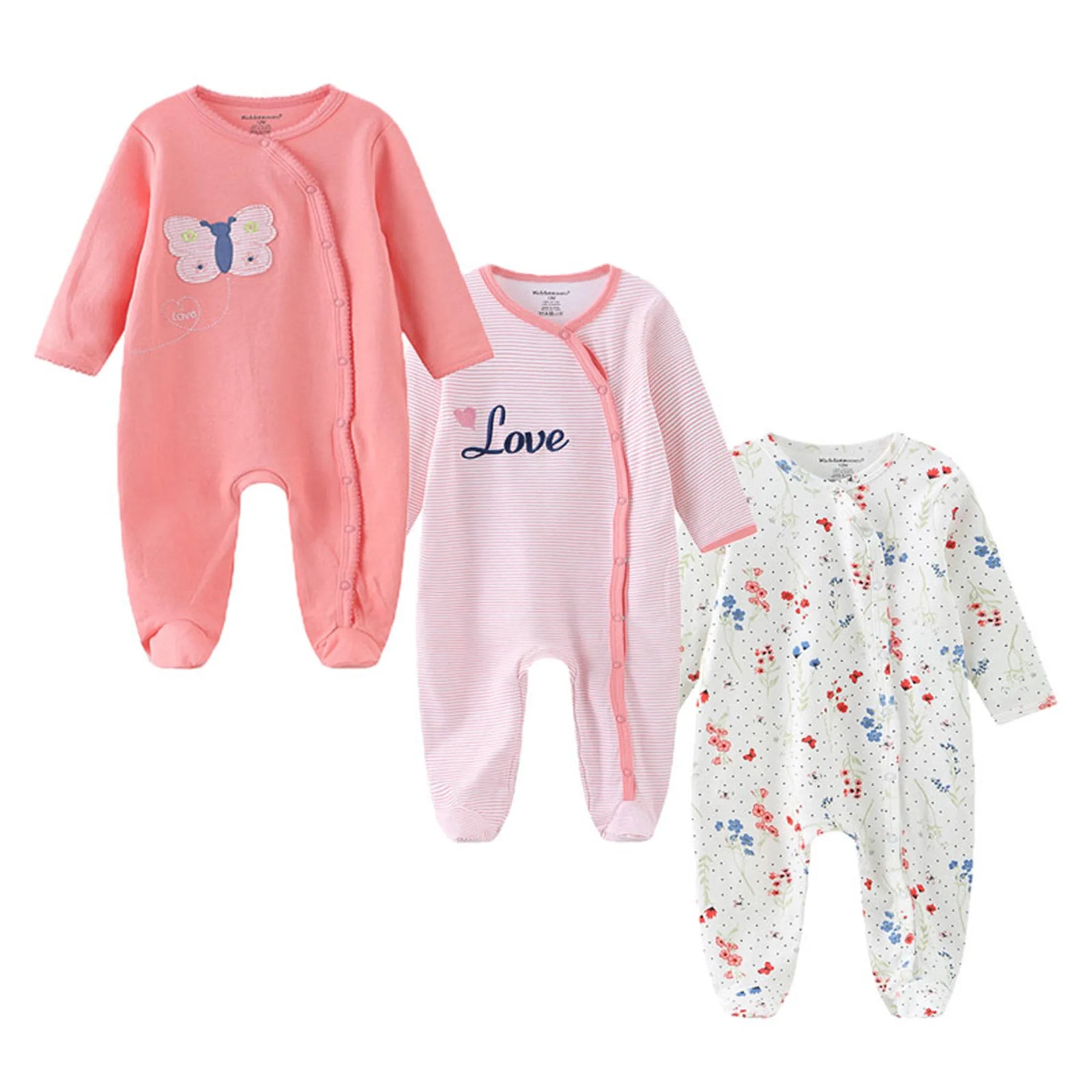 3-Piece Baby Cotton Romper Set