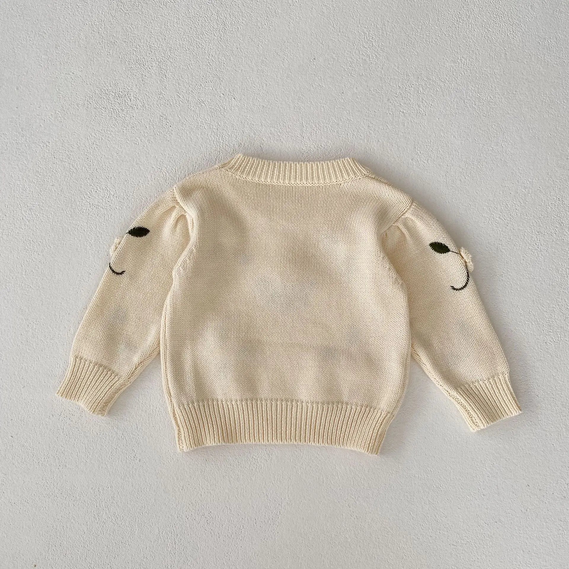 Autumn Baby Girl Knitted Sweater – Cotton Embroidered Pullover Top