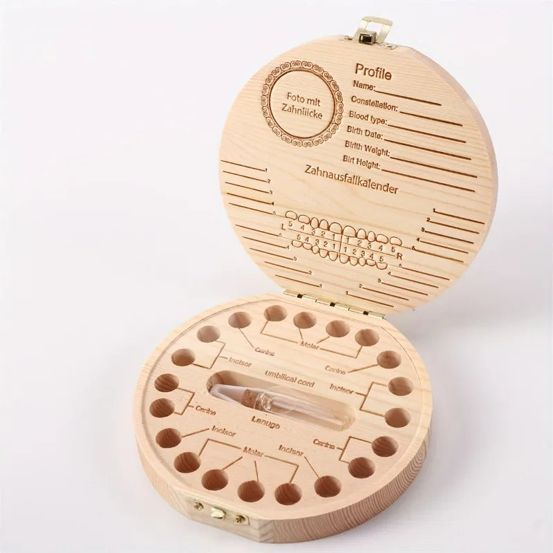 Wooden Baby Tooth & Umbilical Cord Keepsake Box