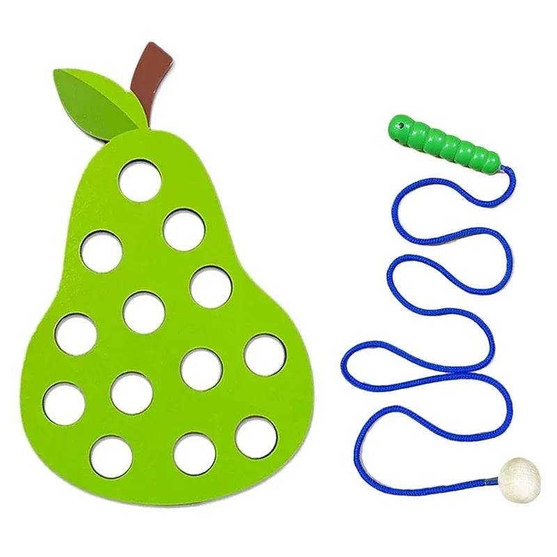 Wooden Fruit Lacing Toy Set