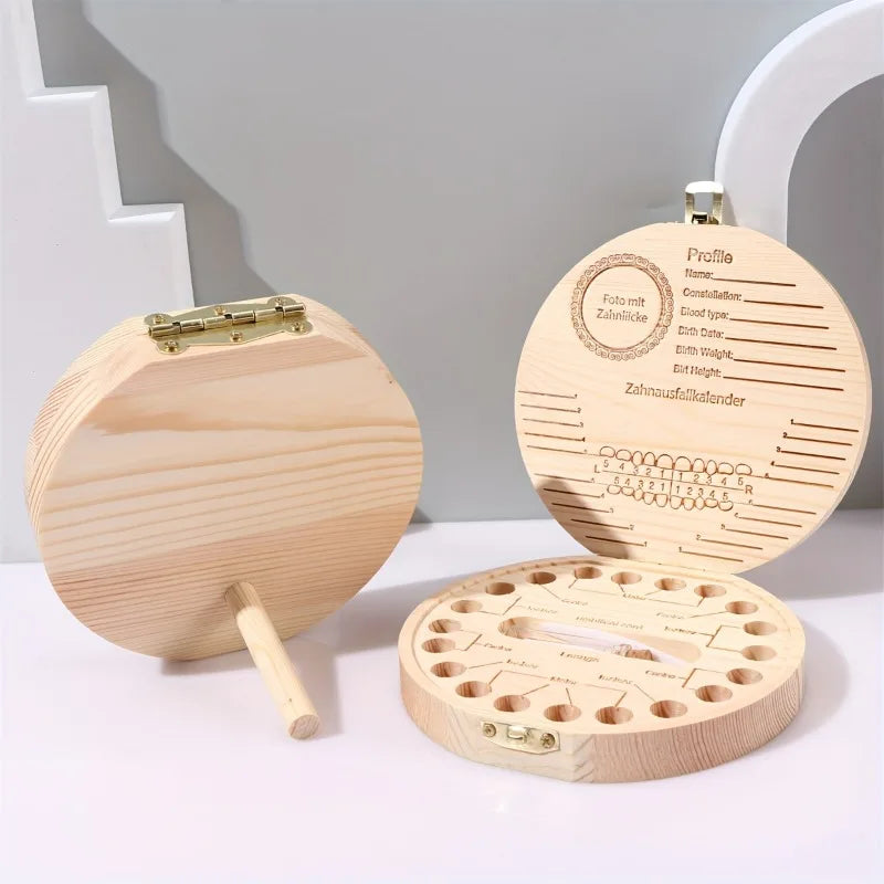 Wooden Baby Tooth & Umbilical Cord Keepsake Box