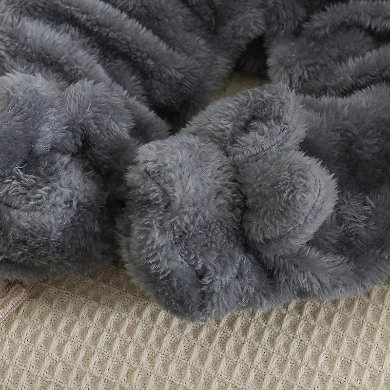 Baby Plush Romper – Warm Cartoon Climbing Outfit (0–2Y)